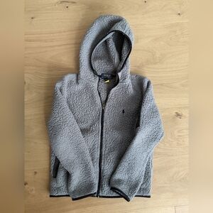 Polo by Ralph Lauren Kids Gray Sherpa Fleece Hoodie Jacket SZ S SIZE 8 KIDS
